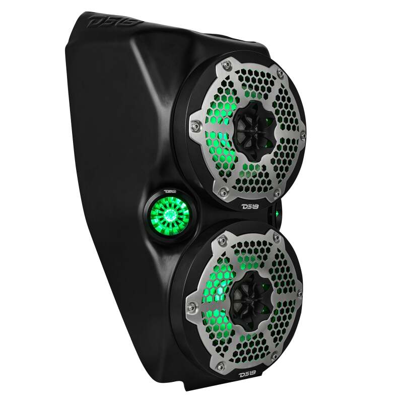 DS18 SLG-WFCC66 Center Console Enclosure for 2015+ Polaris Slingshot with Space for Two 6.5-Inch Waterproof Speakers and High-Power RGB Tweeters