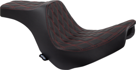 DRAG SPECIALTIES SEATS Predator III 2-Up Seat for Harley FL/FX Models 2018-2024 with Red Stitching