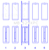 King Ford 260CI/289CI/302 5.0L Windsor Coated Crankshaft Main Bearing Set of 5 (Size .001)