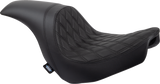 DRAG SPECIALTIES SEATS Predator Seat - Double Diamond with Black Stitching for Harley-Davidson FLSB/FXLR 2018-2023