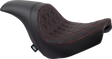 DRAG SPECIALTIES SEATS Predator Seat with Double Diamond Vinyl and Red Stitching for Harley-Davidson FLSB/FXLR '18-'23
