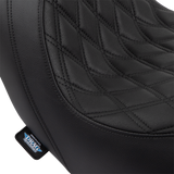 DRAG SPECIALTIES SEATS Predator Seat - Double Diamond with Black Stitching for Harley-Davidson FLSB/FXLR 2018-2023
