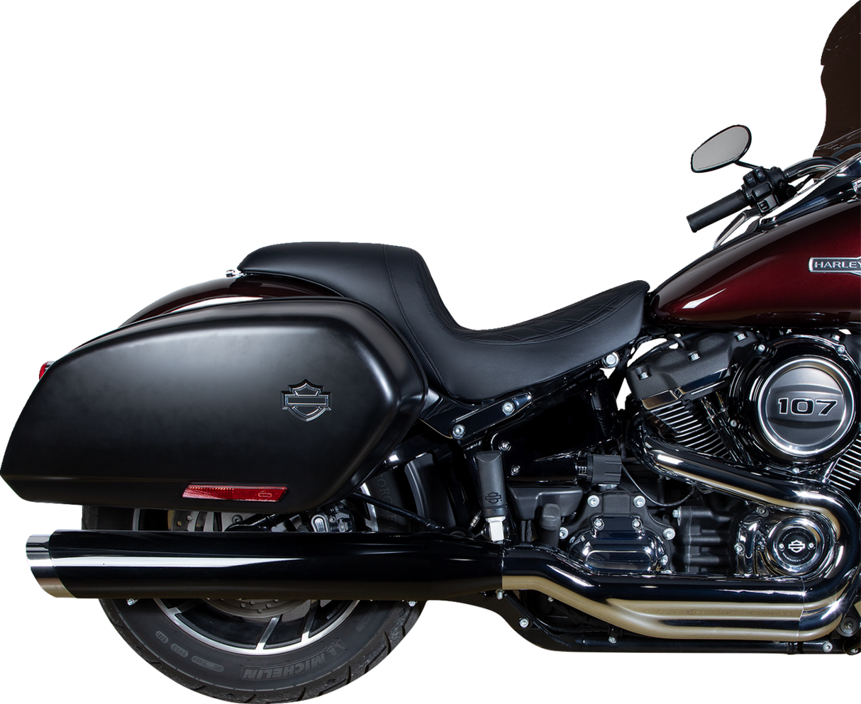 DRAG SPECIALTIES SEATS Predator Seat - Double Diamond with Black Stitching for Harley-Davidson FLSB/FXLR 2018-2023