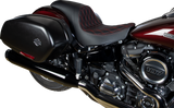 DRAG SPECIALTIES SEATS Predator Seat with Double Diamond Vinyl and Red Stitching for Harley-Davidson FLSB/FXLR '18-'23