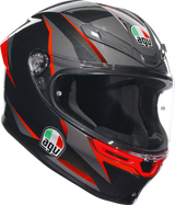AGV K6 S Helmet – Slashcut in Black/Gray/Red – Small, Designed for Sport and Street Riding with Vehicle Fitment for Motorcycles