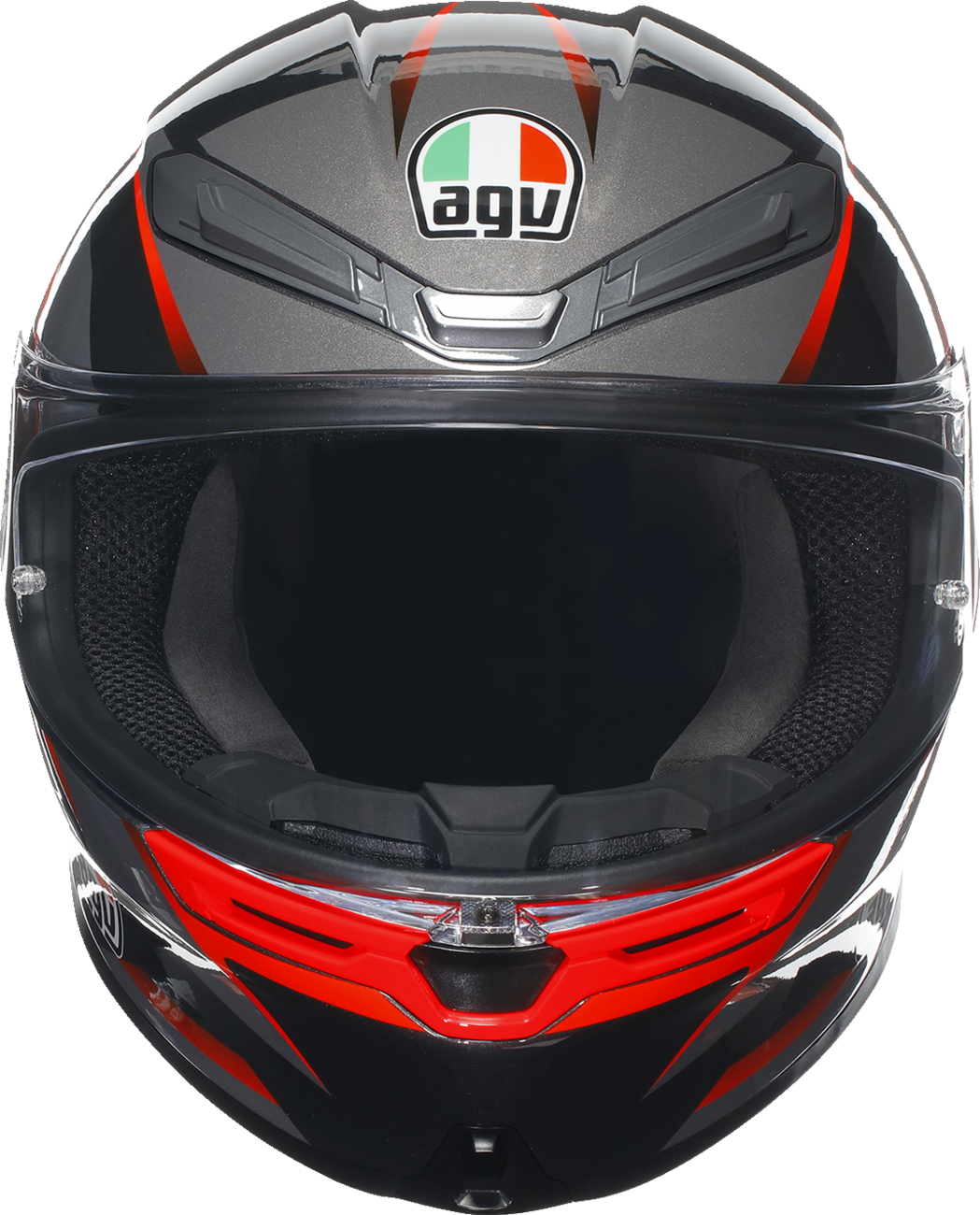 AGV K6 S Helmet – Slashcut in Black/Gray/Red – Small, Designed for Sport and Street Riding with Vehicle Fitment for Motorcycles