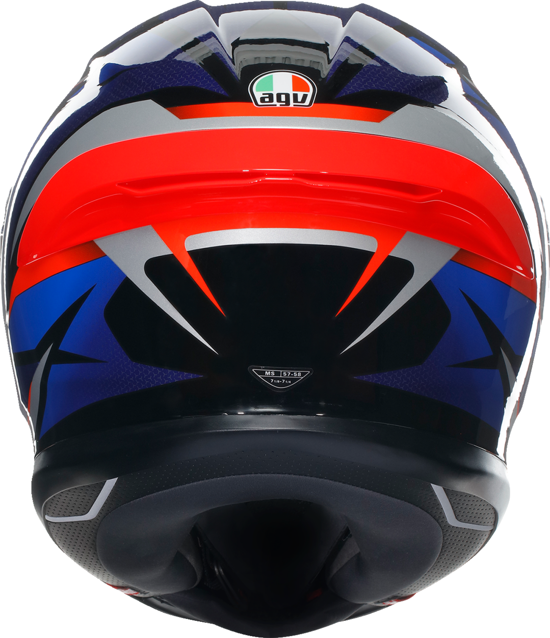 AGV K6 S Helmet Slashcut - Black/Blue/Red for Motorcycle Riding, XL (Part 2118395002015XL)