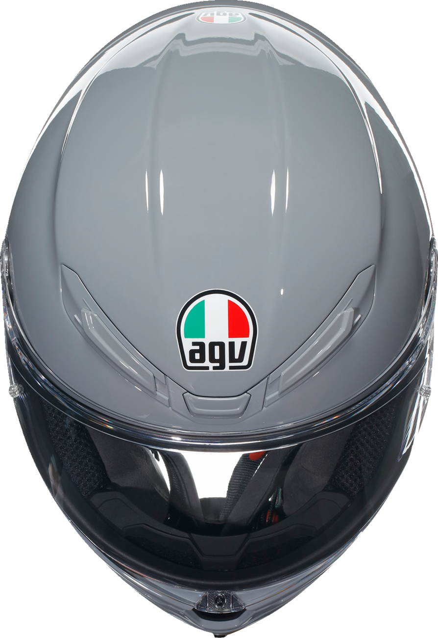 AGV K6 S Helmet in Nardo Gray – XS Fit with Carbon-Aramid Shell and Ventilation System for Motorcycle Riding