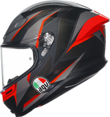 AGV K6 S Slashcut Helmet with Ventilation System for Motorcycle Riding - Black/Gray/Red, 2XL
