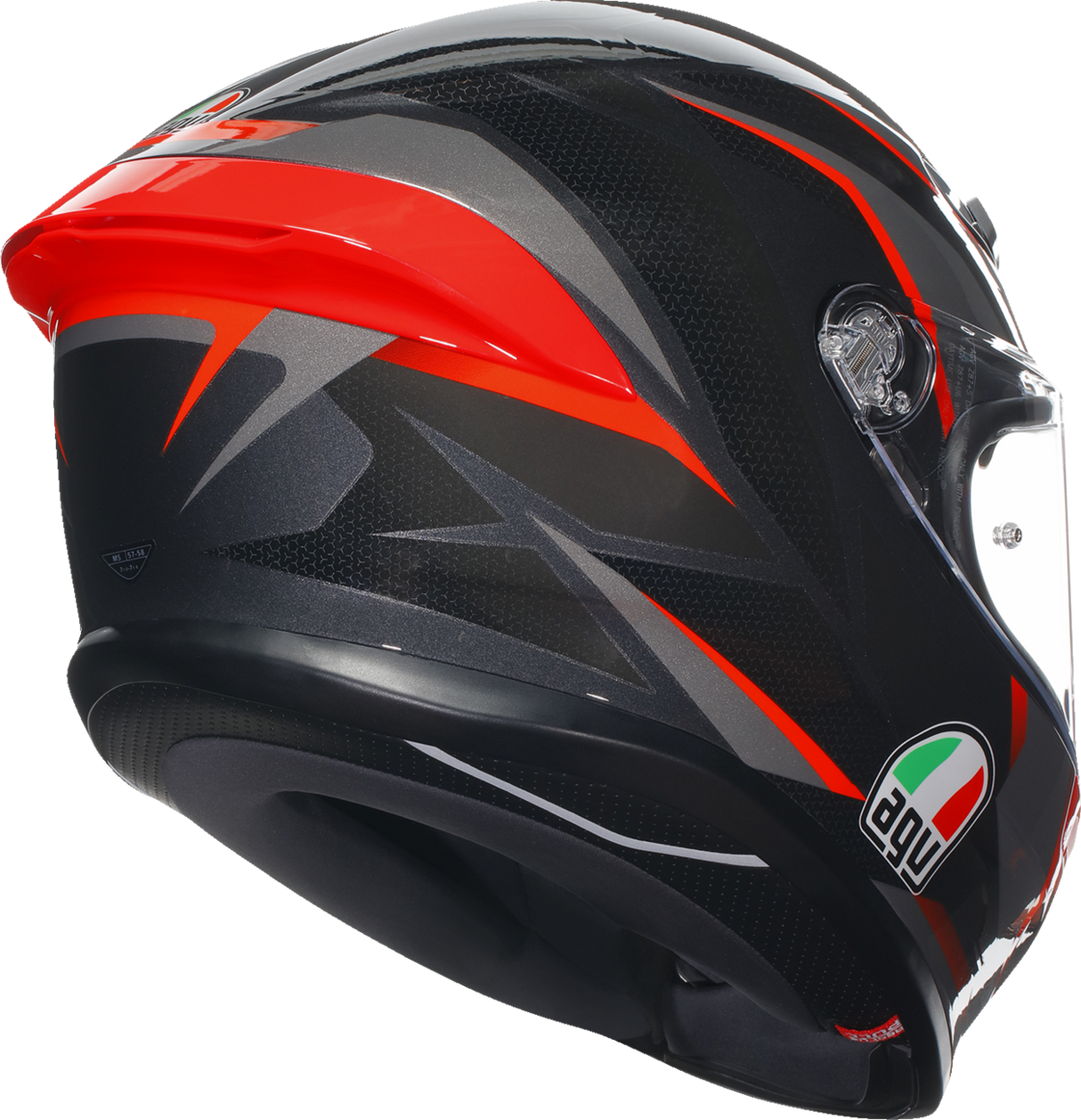 AGV K6 S Helmet – Slashcut in Black/Gray/Red – Small, Designed for Sport and Street Riding with Vehicle Fitment for Motorcycles