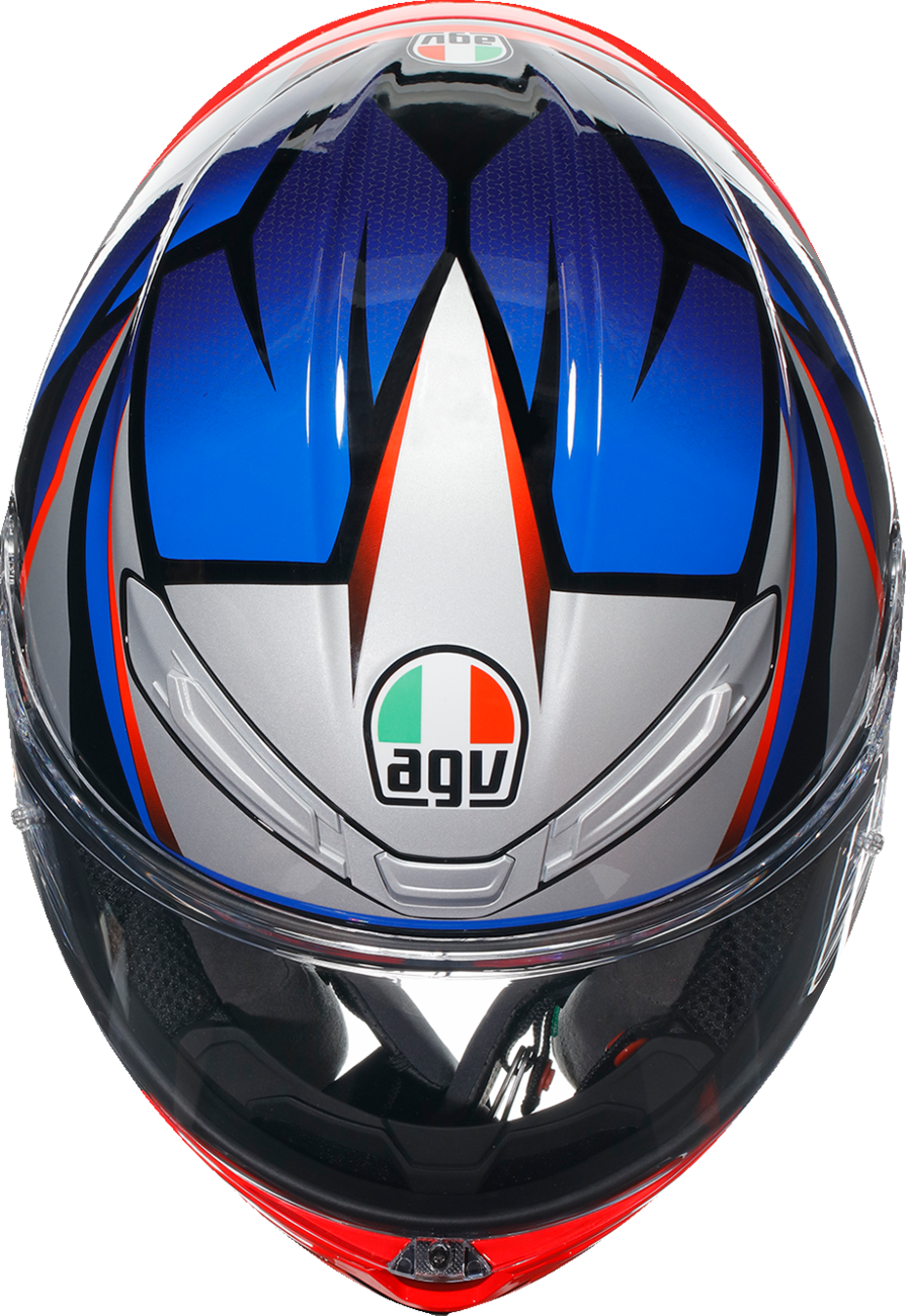 AGV K6 S Helmet Slashcut - Black/Blue/Red for Motorcycle Riding, XL (Part 2118395002015XL)