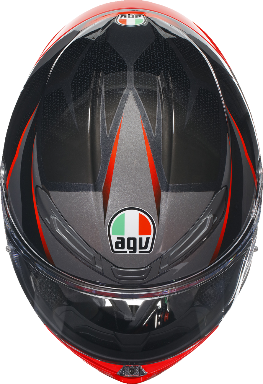 AGV K6 S Helmet Slashcut in Black/Gray/Red – XL, Designed for Sports and Touring Vehicles