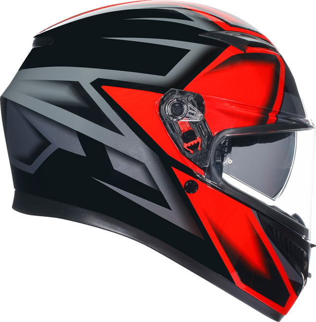 AGV K3 Helmet - Compound Black/Red Large with Pinlock® Lens and Advanced Ventilation for Motorcycle Riders