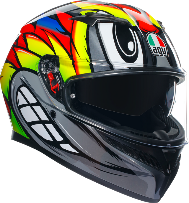 AGV K3 Helmet Birdy 2.0 in Gray/Yellow/Red for Motorcycle Riding - Medium