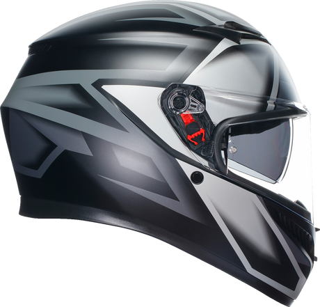 AGV K3 Helmet - Compound Matte Black/Gray - 2XL | Motorcycle Helmet with Pinlock® Lens and Advanced Ventilation