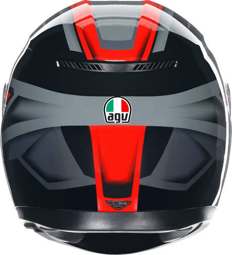 AGV K3 Helmet - Compound Black/Red, Small - Full Face Motorcycle Helmet with Pinlock® Lens and Ventilation for Sport Bikes and Cruisers