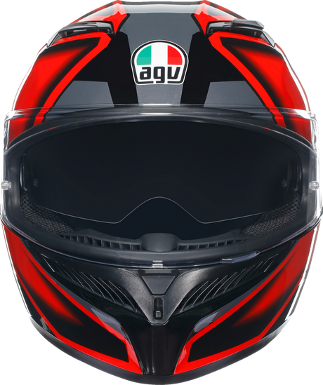 AGV K3 Helmet - Compound Black/Red - Medium for Sportbikes and Street Motorcycles