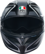 AGV K3 Helmet - Compound Matte Black/Gray - 2XL | Motorcycle Helmet with Pinlock® Lens and Advanced Ventilation