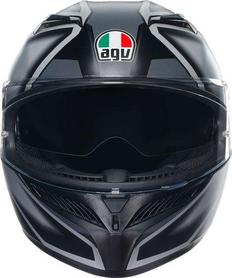 AGV K3 Helmet - Compound Matte Black/Gray - 2XL | Motorcycle Helmet with Pinlock® Lens and Advanced Ventilation
