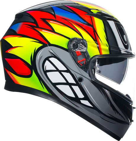 AGV K3 Helmet Birdy 2.0 in Gray/Yellow/Red for Motorcycle Riding - Medium
