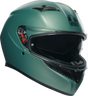 AGV K3 Matte Salvia Green Full-Face Motorcycle Helmet - 2XL - Designed for Road Riding with Built-In Sun Visor and Enhanced Ventilation