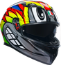AGV K3 Helmet Birdy 2.0 in Gray/Yellow/Red – Small with Max Vision Pinlock for Motorcycle Riders