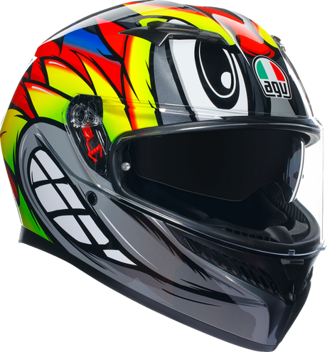 AGV K3 Helmet Birdy 2.0 in Gray/Yellow/Red – 2XL with Pinlock® Lens and Aerodynamic Design for Motorcycles