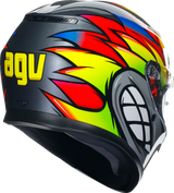 AGV K3 Helmet Birdy 2.0 in Gray/Yellow/Red for Motorcycle Riding - Medium