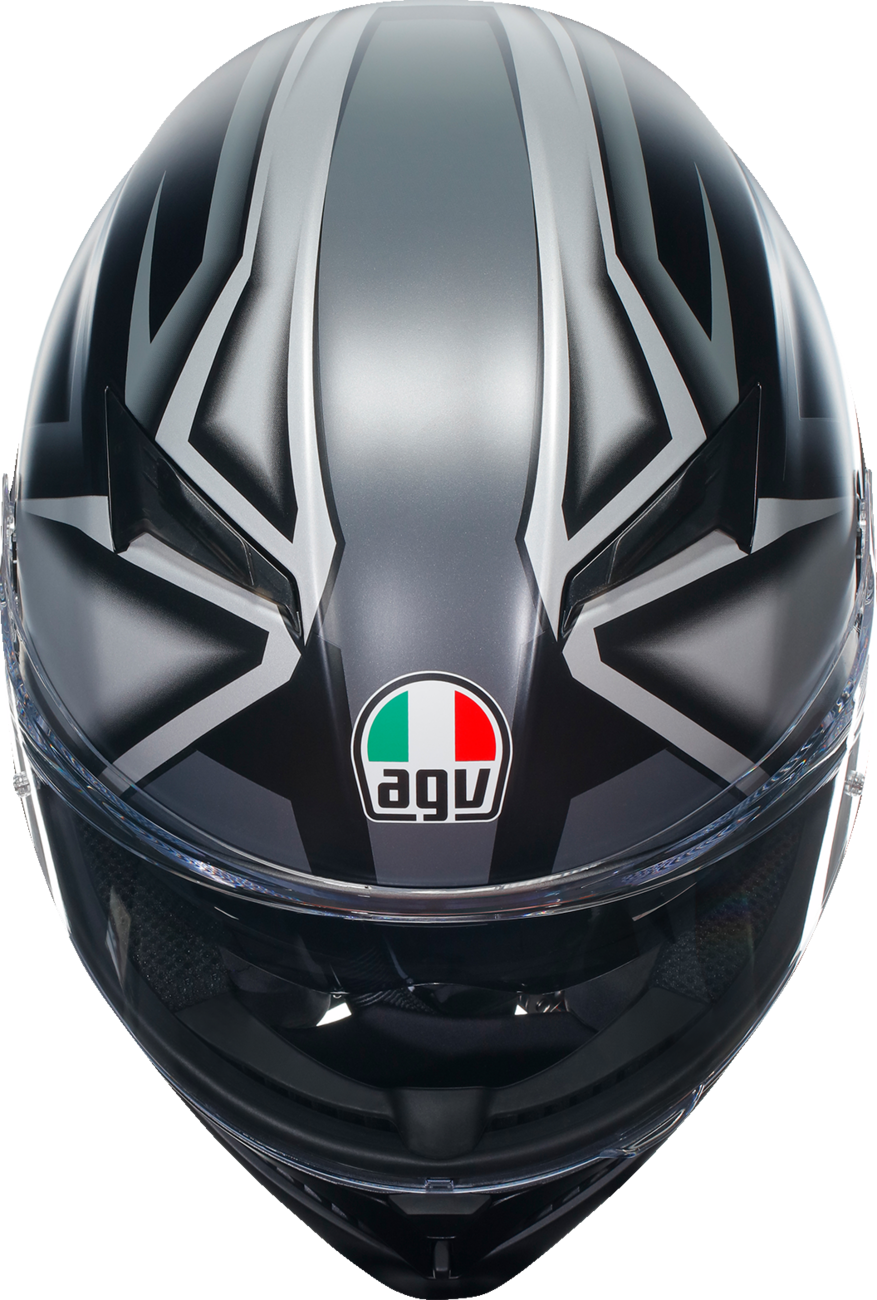 AGV K3 Helmet - Compound Matte Black/Gray - 2XL | Motorcycle Helmet with Pinlock® Lens and Advanced Ventilation