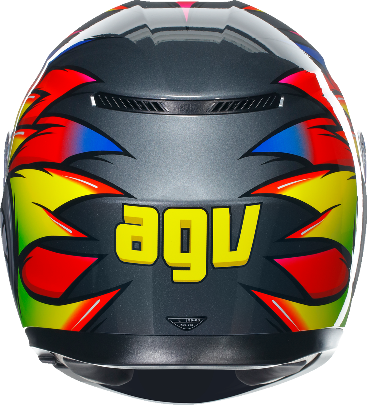AGV K3 Helmet Birdy 2.0 in Gray/Yellow/Red for Motorcycle Riding - Medium