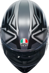 AGV K3 Helmet - Compound Matte Black/Gray - XL | Motorcycle Helmet for Street and Sport Riding