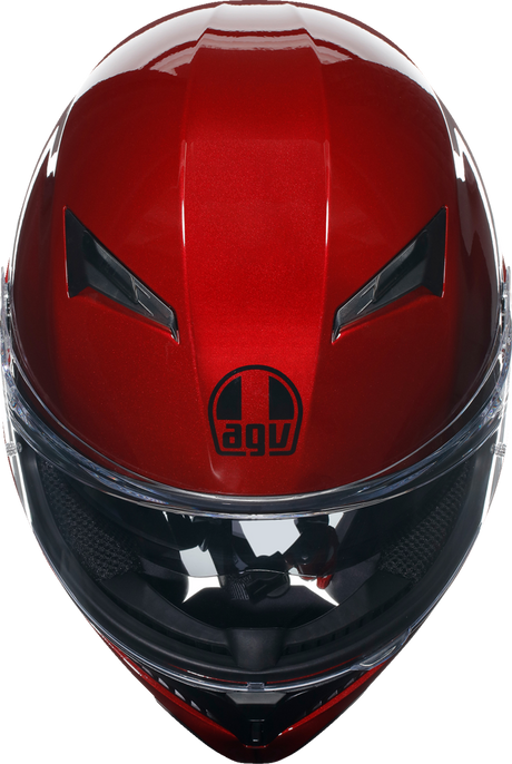 AGV K3 Helmet - Competizione Red, Small - Versatile Full-Face Motorcycle Helmet with Built-In Sun Visor for Street and Track Use