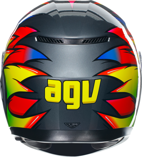 AGV K3 Helmet Birdy 2.0 in Gray/Yellow/Red – Small with Max Vision Pinlock for Motorcycle Riders