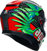 AGV K3 Helmet Kamaleon Black/Red/Green – XL – Durable Motorcycle Helmet with Pinlock® Lens and Ventilation System for Sport and Touring Bikes