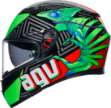 AGV K3 Helmet Kamaleon Black/Red/Green – XL – Durable Motorcycle Helmet with Pinlock® Lens and Ventilation System for Sport and Touring Bikes