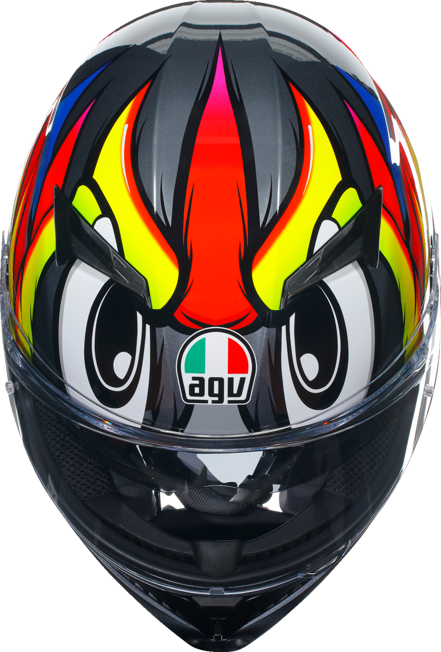 AGV K3 Helmet Birdy 2.0 - Gray/Yellow/Red Large | Motorcycle Helmet with Pinlock® Lens & Advanced Ventilation for Sport and Touring Riders