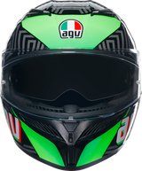 AGV K3 Helmet - Kamaleon Black/Red/Green - Medium | Sportbike Motorcycle Helmet for All-Round Riding