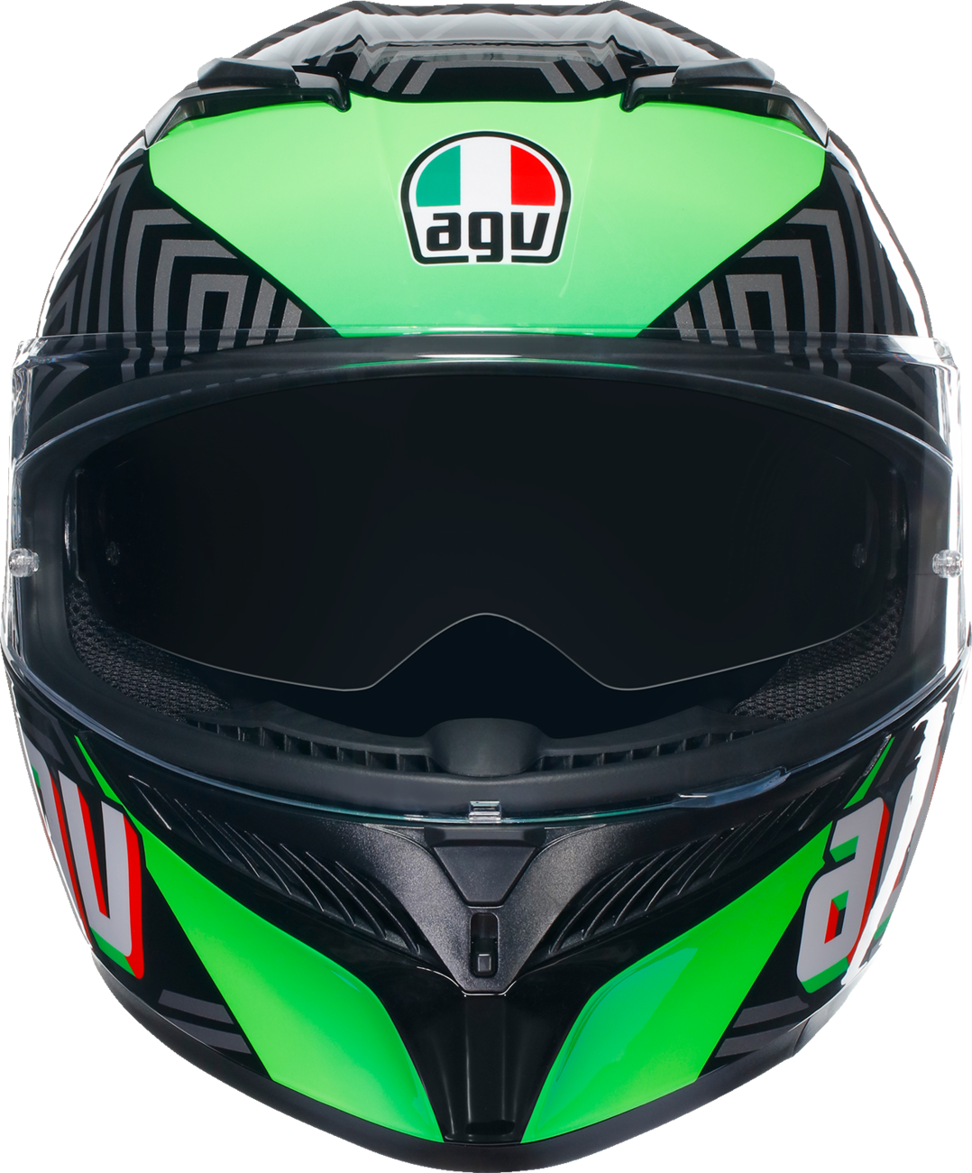 AGV K3 Helmet Kamaleon Black/Red/Green – XL – Durable Motorcycle Helmet with Pinlock® Lens and Ventilation System for Sport and Touring Bikes