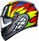 AGV K3 Helmet Birdy 2.0 in Gray/Yellow/Red – Small with Max Vision Pinlock for Motorcycle Riders