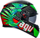 AGV K3 Helmet - Kamaleon - Black/Red/Green, Small – Motorcycle Helmet for Street & Sport Riding