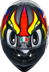 AGV K3 Helmet Birdy 2.0 in Gray/Yellow/Red for Motorcycle Riding - Medium