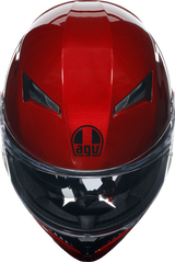 AGV K3 Competizione Red Full-Face Motorcycle Helmet - XL Size, Designed for All Riding Styles with Built-In Sun Visor and Advanced Ventilation