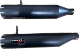BASSANI XHAUST 4" Slip-On Mufflers - Black 8CH17B