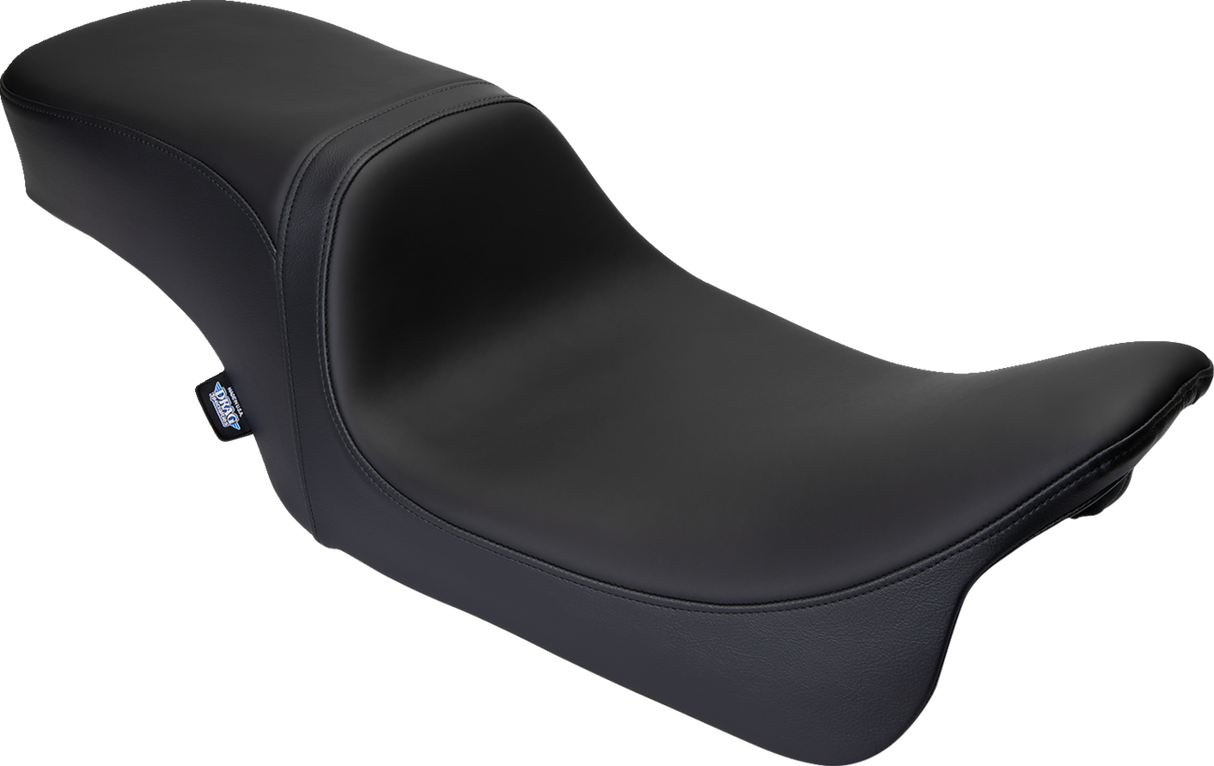 DRAG SPECIALTIES SEATS Predator 2-Up Seat for Harley FL 2008-2023 - Solar Leather Black, Smooth Finish