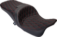 DRAG SPECIALTIES SEATS Freedom Seat with Vinyl Cover and Double Diamond Red Stitch for Harley FLH 2009-2023
