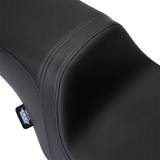 DRAG SPECIALTIES SEATS Predator 2-Up Seat for Harley FL 2008-2023 - Solar Leather Black, Smooth Finish