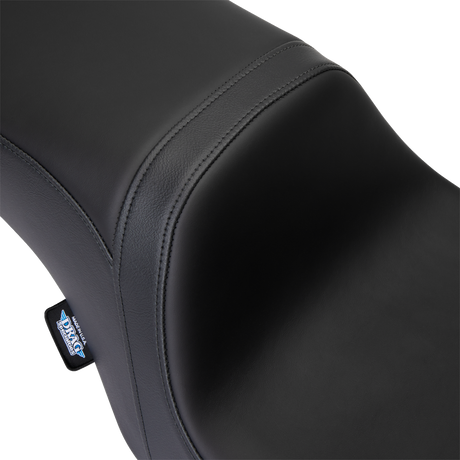 DRAG SPECIALTIES SEATS Predator 2-Up Seat for Harley FL 2008-2023 - Solar Leather Black, Smooth Finish