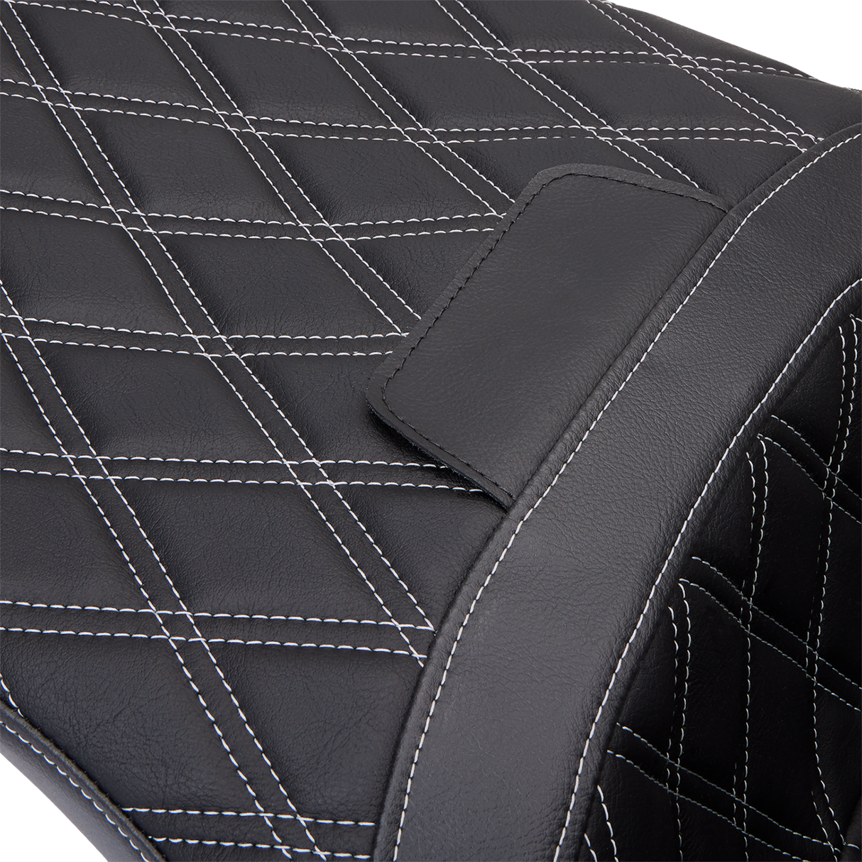 DRAG SPECIALTIES SEATS Freedom Seat with Vinyl Cover for Harley-Davidson FLH 2009-2023, Double Diamond Silver Stitch - Part 0801-1482