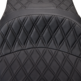 Drag Specialties Seats Freedom Seat with Vinyl Cover - Double Diamond Black Stitch for Harley FLH 2009-2023