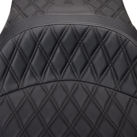 Drag Specialties Seats Freedom Seat with Vinyl Cover - Double Diamond Black Stitch for Harley FLH 2009-2023
